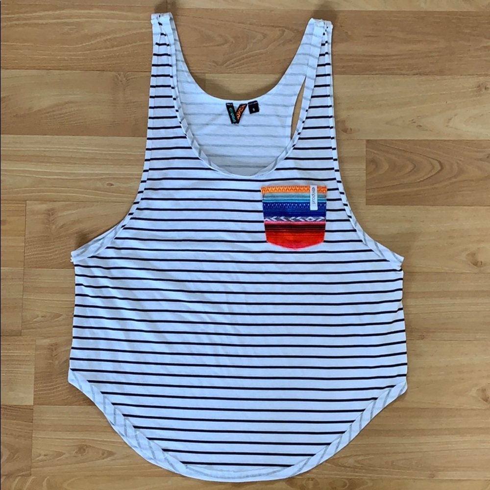 Rip Curl Striped Tank Top with Pocket Size Small